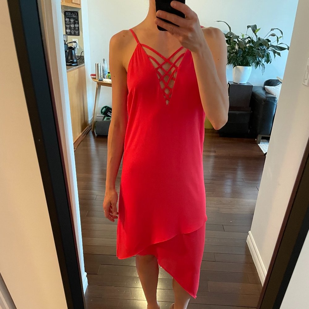 Pink GUESS Low Cut Low-Back Dress